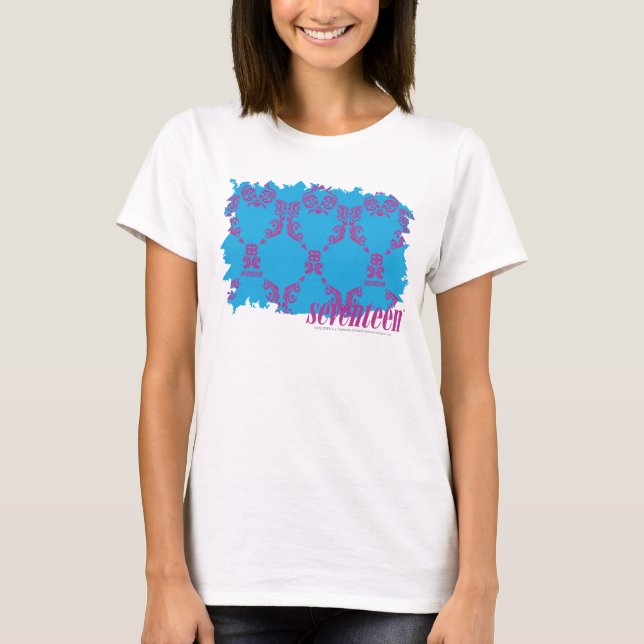 T-shirt Damask Purple-Aqua 4 (Devant)