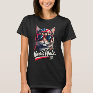 T-shirt Dame Chaton sans Enfant vote Harris Walz