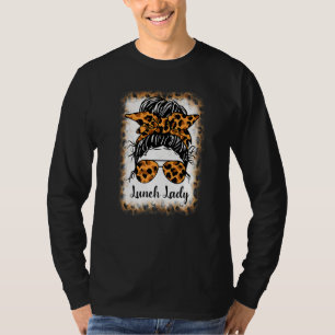 T-shirt Dame de cantine Tache de léopard décolorée Bun Mes