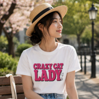 T-shirt Dame de chat folle,Amateur de chat drôle,Graphique