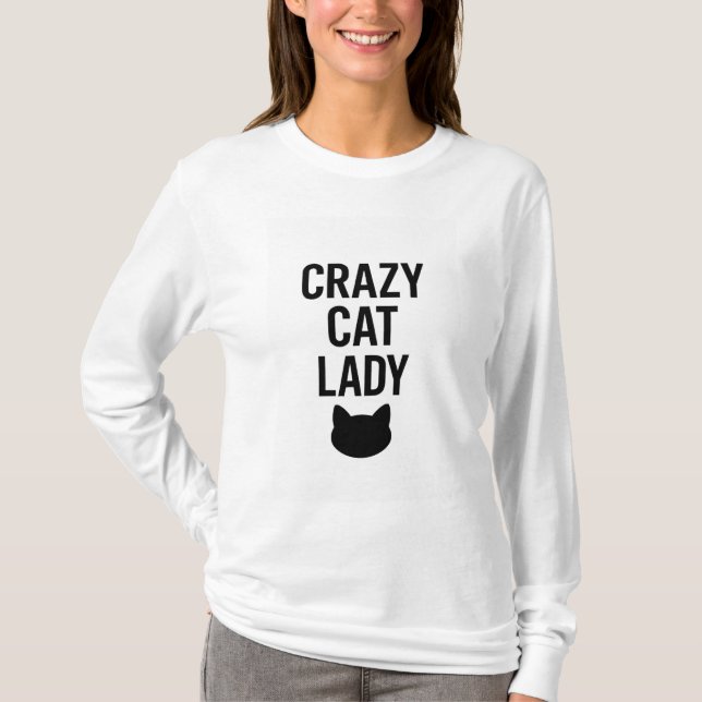 T-shirt Dame de chat fou - Drôle cadeau Amoureux des chats (Devant)