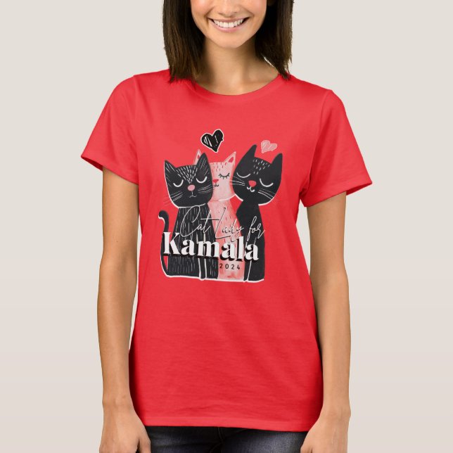 T-shirt Dame de chat pour Kamala Harris 2024 (Devant)