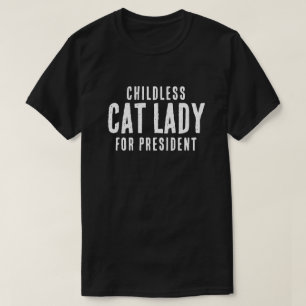 T-shirt Dame de chat sans enfant pour le président Kamala