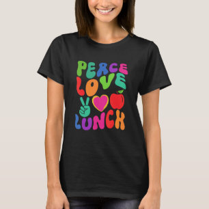 T-shirt DAME DE LA CAFÉTÉRIA PAIX AMOUR Rétro Groovy