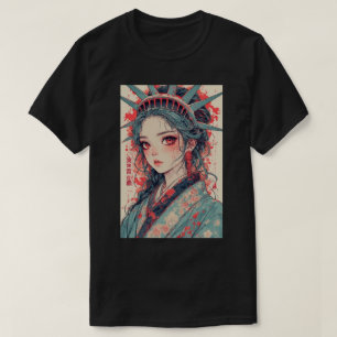 T-shirt Dame de la Liberté Anime Fille de l'anime Art Fant