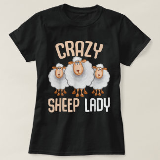 T-shirt Dame de mouton folle dessin amusant