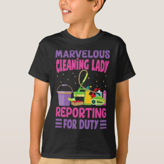 T-shirt Dame de nettoyage merveilleuse se présentant pour
