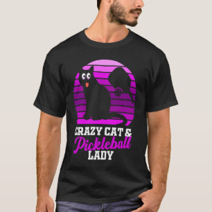 T-shirt Dame de pickleball folle de chats femmes sports à