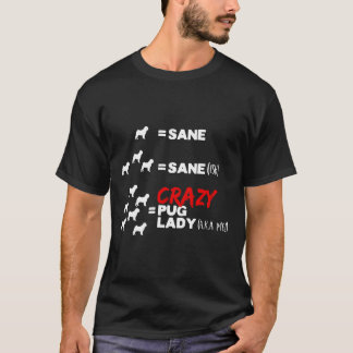 T-shirt Dame de pug folle Classique drôle 240
