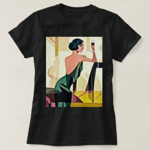 T-shirt Dame déco dans l'art moderne vert
