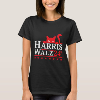 T-shirt Dame Du Chat Pour Kamala Harris Tim Walz Vp 2024