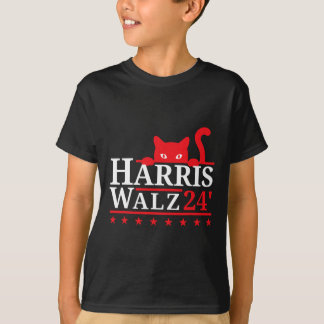 T-shirt Dame Du Chat Pour Kamala Harris Tim Walz Vp 2024
