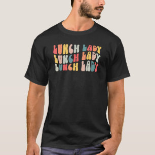 T-shirt Dame du déjeuner Rétro Groovy Cafétéria de l'école