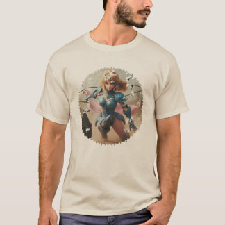 T-shirt Dame en armure bleue