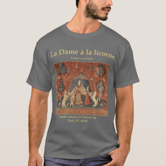 T-shirt Dame et licorne Beaux-arts esthétique médiévale