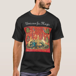 T-shirt DAME ET LICORNE POUR les fleurs MAGIQUES