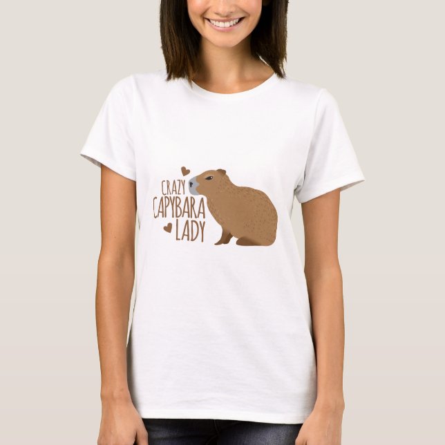 T-shirt dame folle de capybara (Devant)