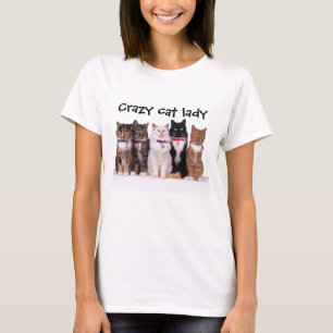 T-shirt Dame folle de chat