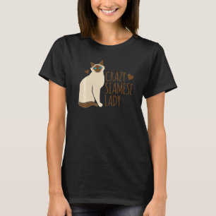T-shirt Dame folle de chat siamois