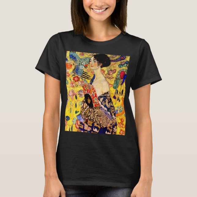 T-shirt Dame Gustav Klimt avec ventilateur (Devant)