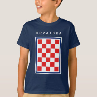 T-shirt Dame Hrvatska Bordure Bleue