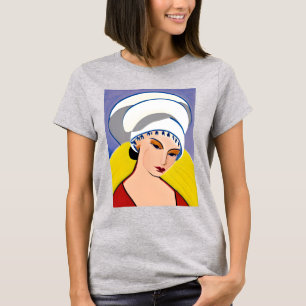 T-shirt Dame moderne Art déco à Turban