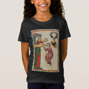 T-Shirt Dame offrant un cadeau à un prétendant, 14e siècle