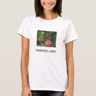 T-SHIRT DAME PEINTE BUTTERFLY ON LANTANA FLOWERS