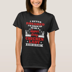 T-shirt Dame Poulet Femme Fille de Paysan Sarcastique