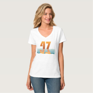 T-Shirt Damen Sunset 47 V-Ausschnitt 2-Seite V2