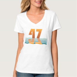 T-Shirt Damen Sunset 47 V-Ausschnitt 2-Seite V2