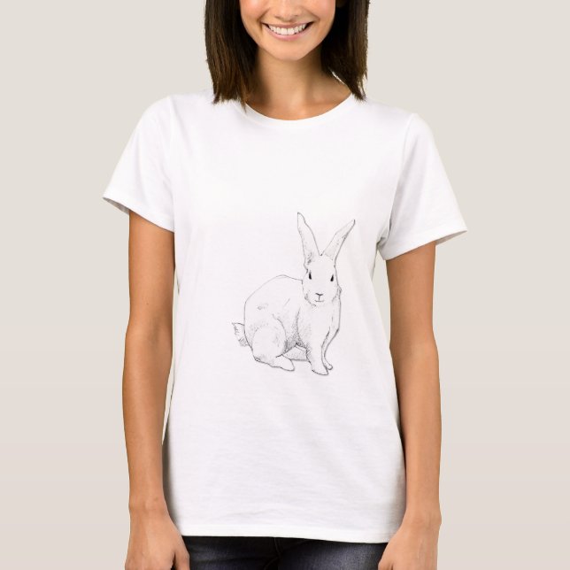 T-shirt dames bleu lapin (Devant)
