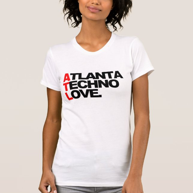 T-shirt Dames d'amour de techno d'Atlanta (blanches) (Devant)