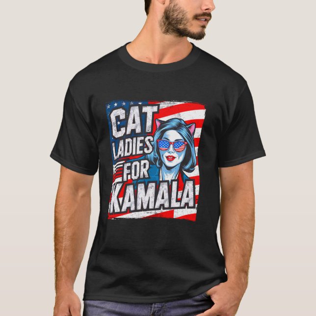 T-shirt Dames De Chat Sans Enfant Pour Kamala Harris Voter (Devant)