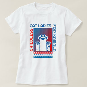 T-shirt Dames de chat sans enfant pour Kamala Patriotique