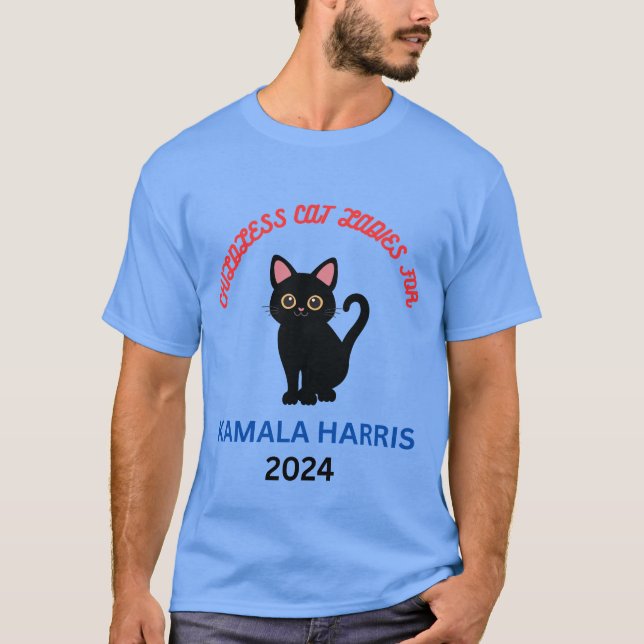 T-shirt Dames de chats sans enfants pour Kamala Harris - T (Devant)