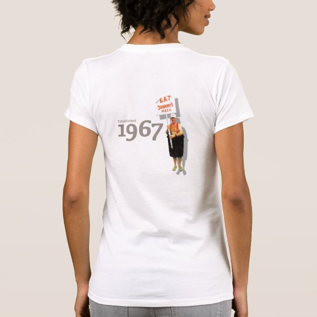 T-shirt Dames de la pizza de Johnny (Dos)
