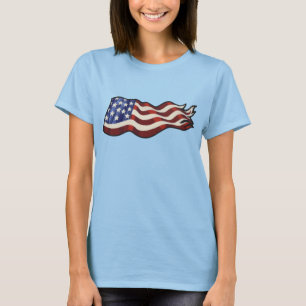 T-shirt Dames de ondulation de drapeau américain (sonneri