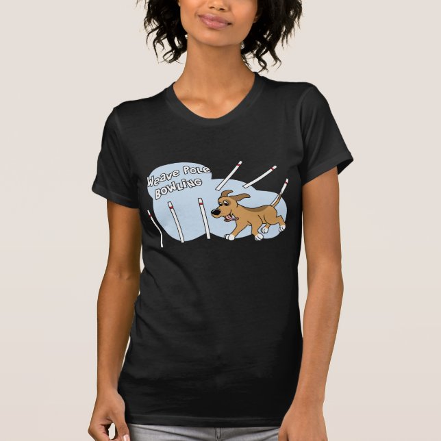 T-shirt Dames drôles d'agilité de chien de Polonais (Devant)