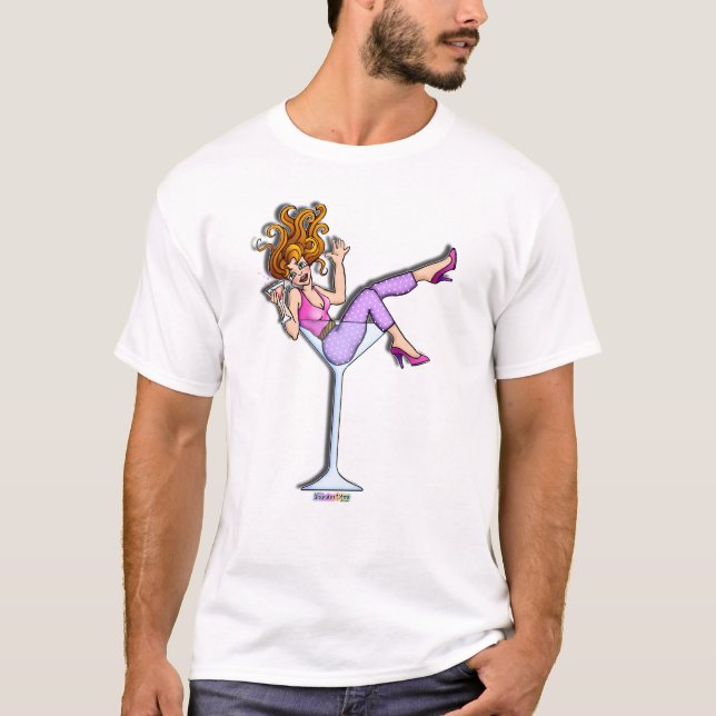 T-shirt Dames Durables Dark Ts - Lil Red, Martini Glass (Devant)