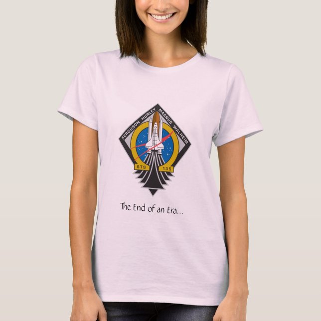T-shirt Dames l'Atlantide STS-135 "fin bébé d'ère" - (Devant)