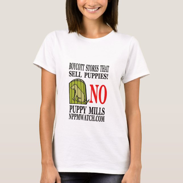 T-shirt Dames No Puppy Mills (Devant)