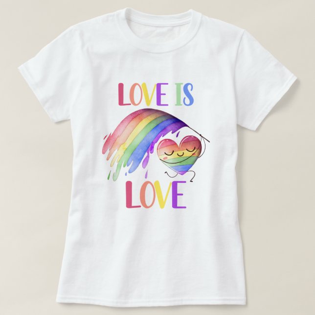 T-shirt d'amour arc-en-ciel (Design devant)