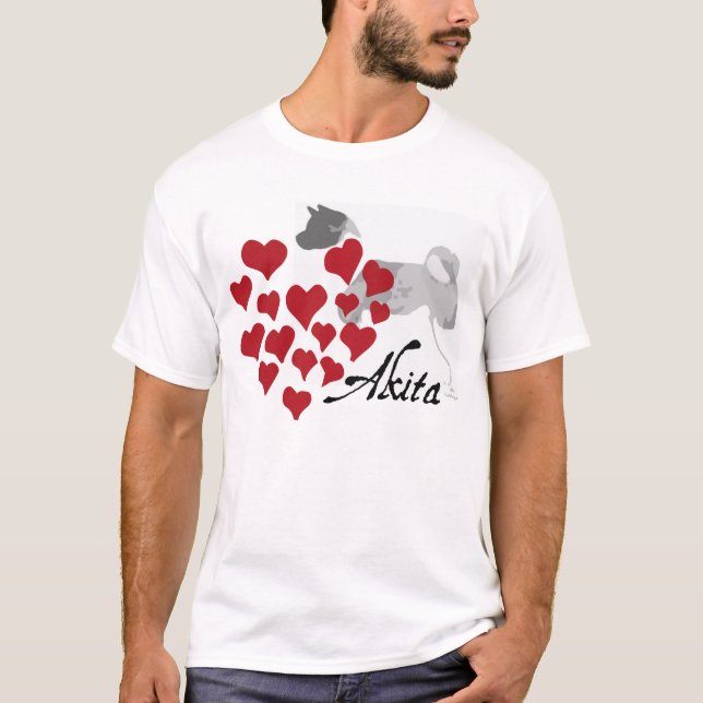 T-shirt d'amour d'Akita (Devant)