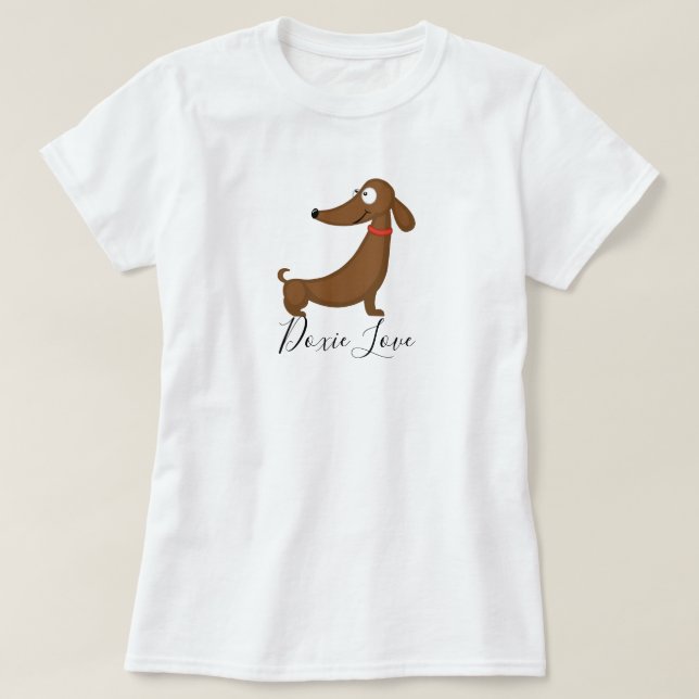 T-Shirt d'amour de teckel (Doxie) (Design devant)