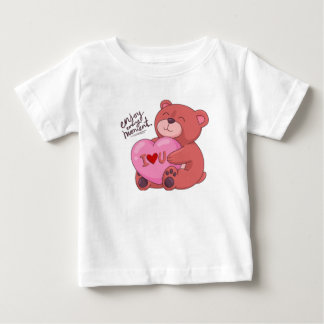 T-shirt d'amour d'ours Brown et rose