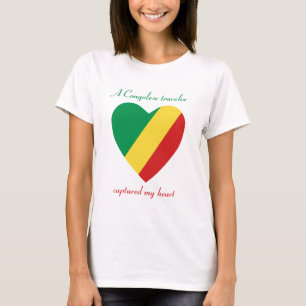T-shirt d'amoureux de drapeau de Congo-Brazzaville