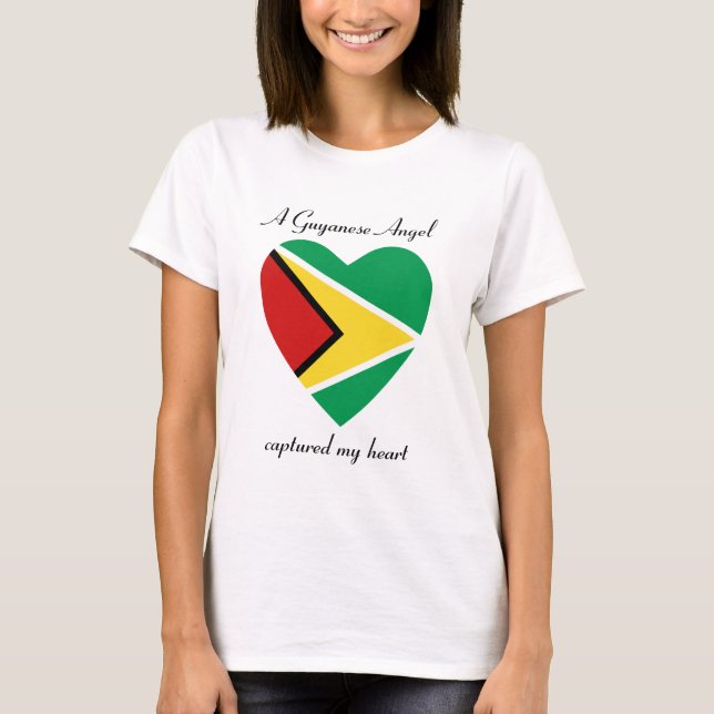 T-shirt d'amoureux de drapeau de la Guyane (Devant)