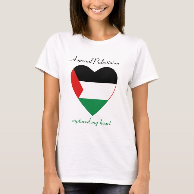 T-shirt d'amoureux de drapeau de la Palestine (Devant)