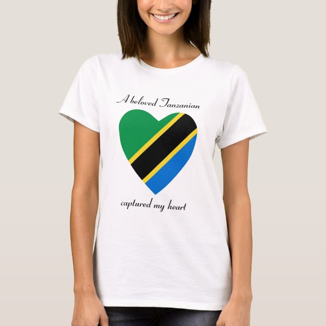 T-shirt d'amoureux de drapeau de la Tanzanie (Devant)
